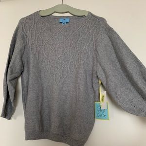Cece 3/4 sleeve grey sweater